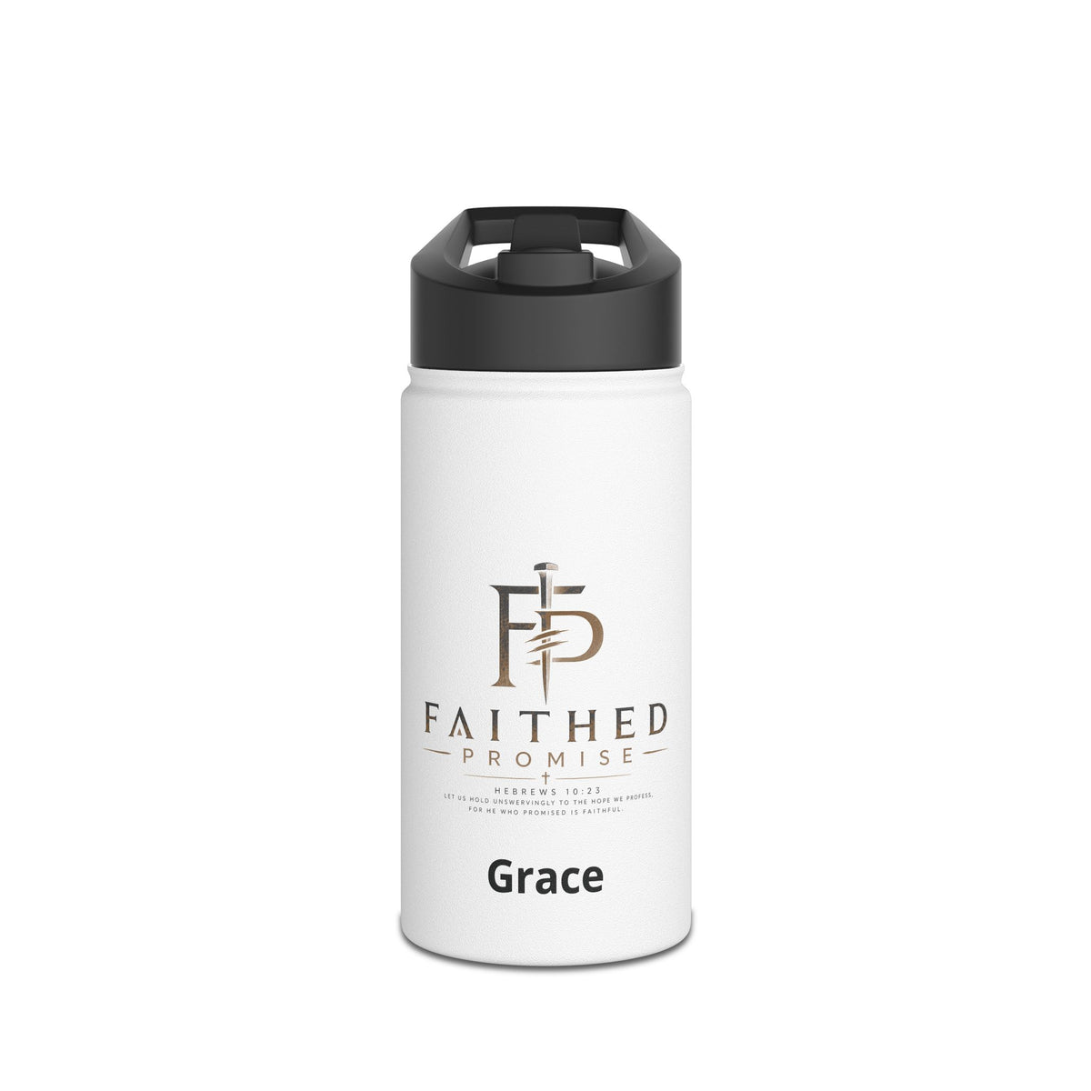 FaithedPromise Personalized Insulated Water Bottle — Hebrews 10:23
