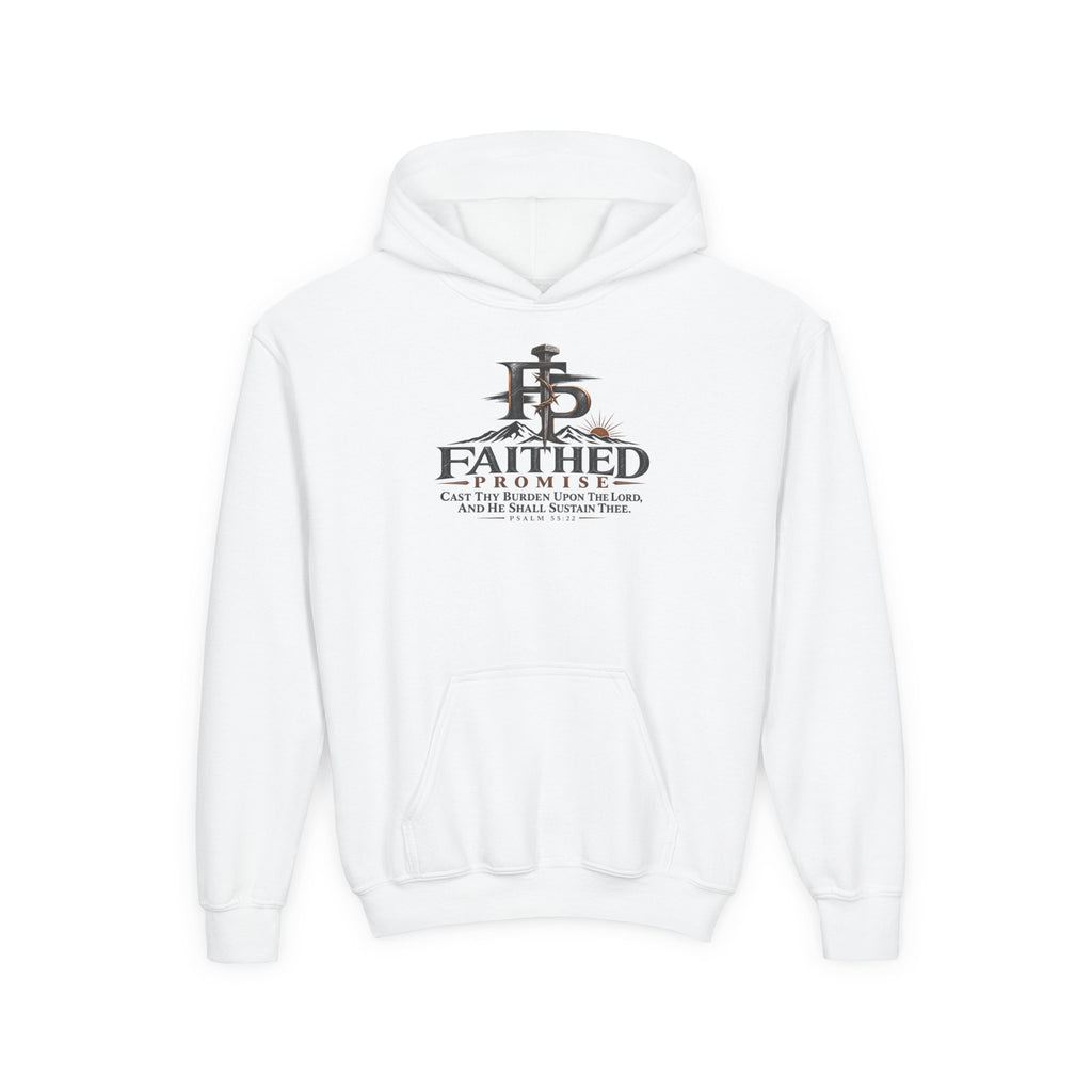 FaithedPromise Kids Classic Promise Hoodie — Psalm 55:22