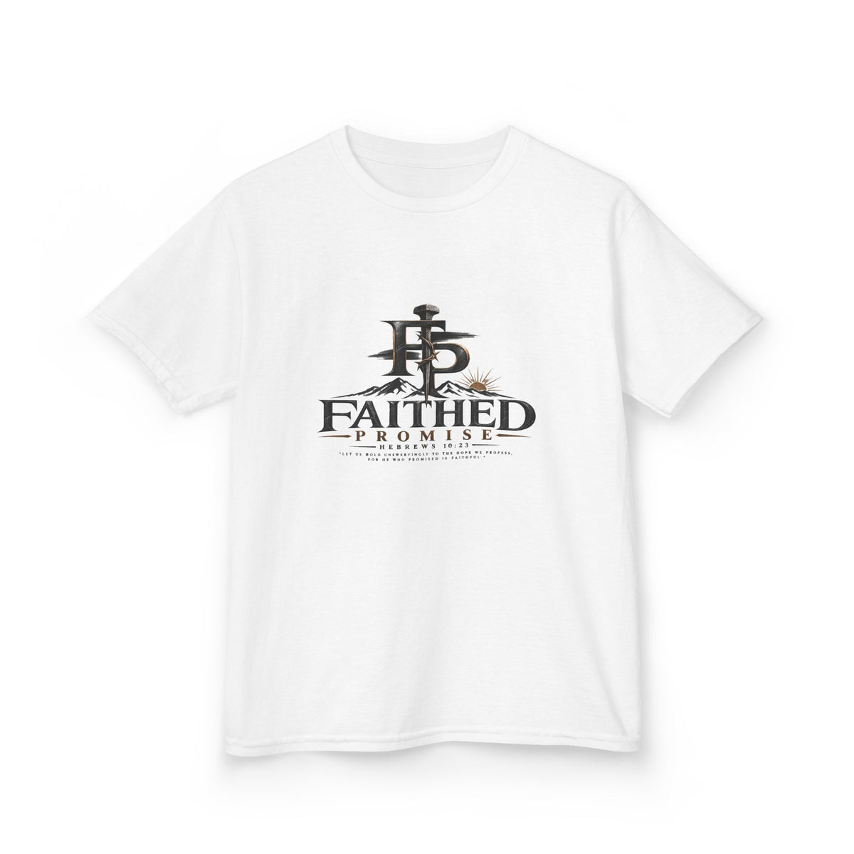 Kids Tee — "Faithed Promise" Christian Cross Youth T‑Shirt