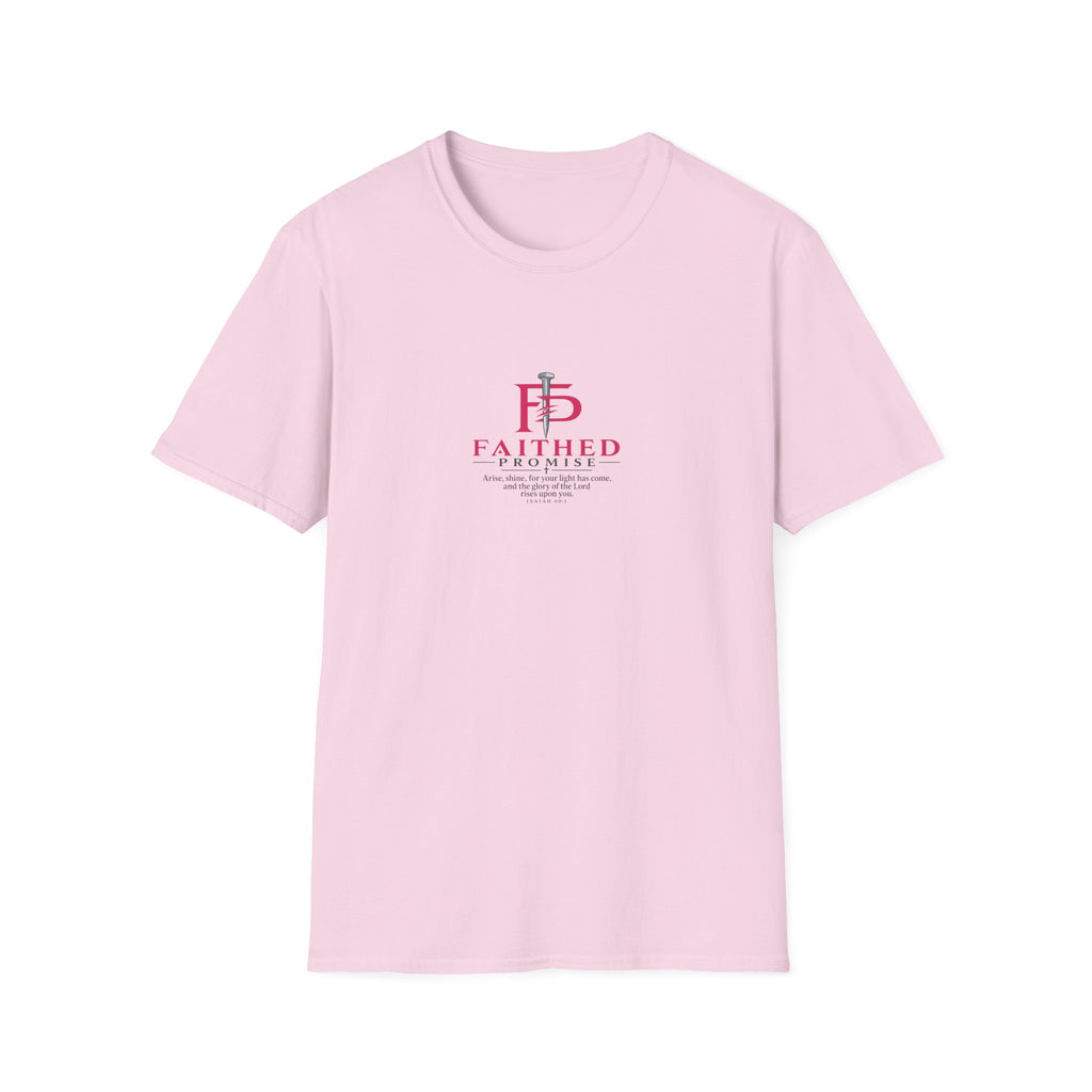 FaithedPromise Pink & Silver FP Tee — Isaiah 60:1