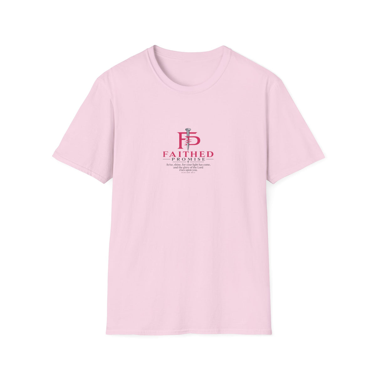 FaithedPromise Pink & Silver FP Tee — Isaiah 60:1
