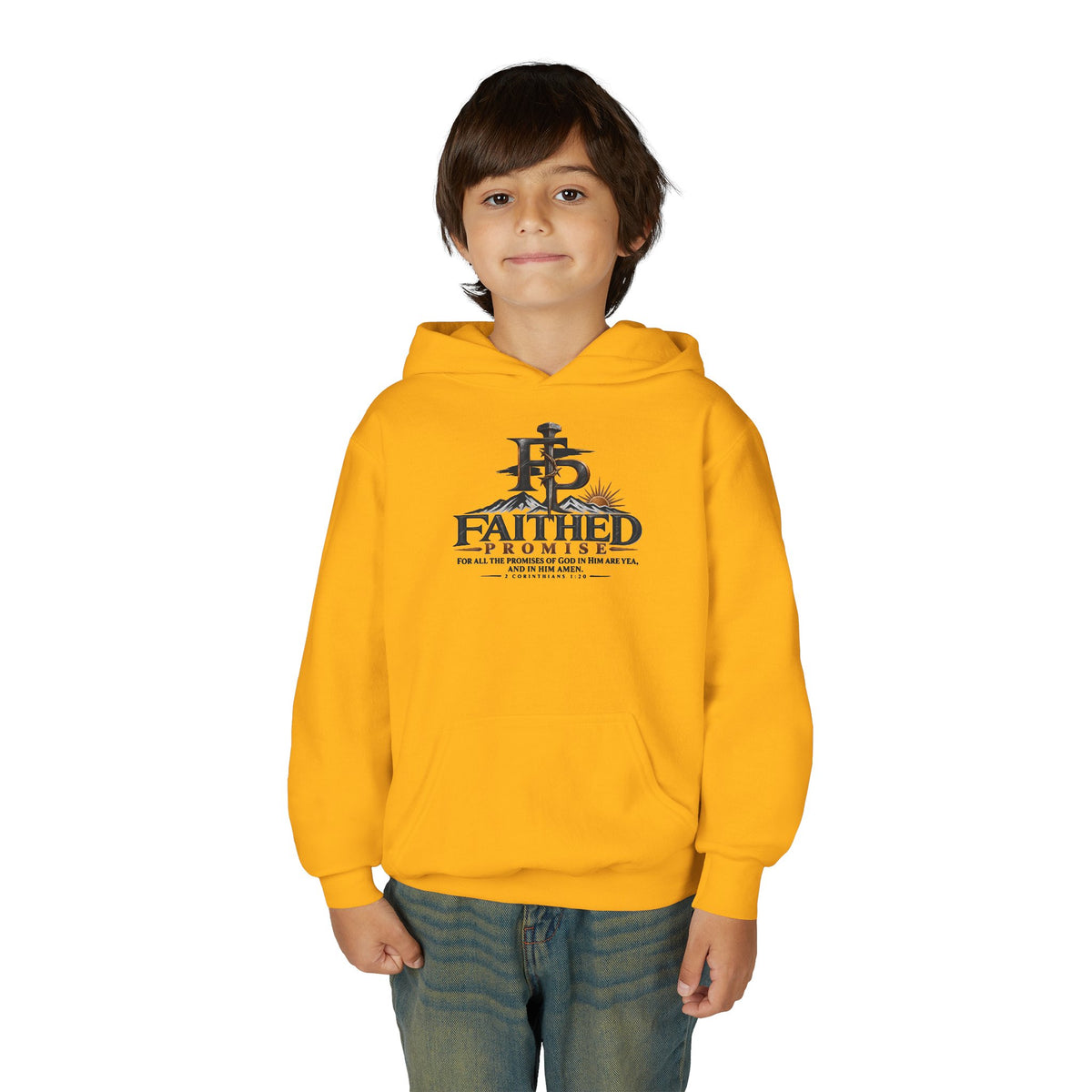 FaithedPromise Kids Classic Promise Hoodie — 2 Corinthians 1:20