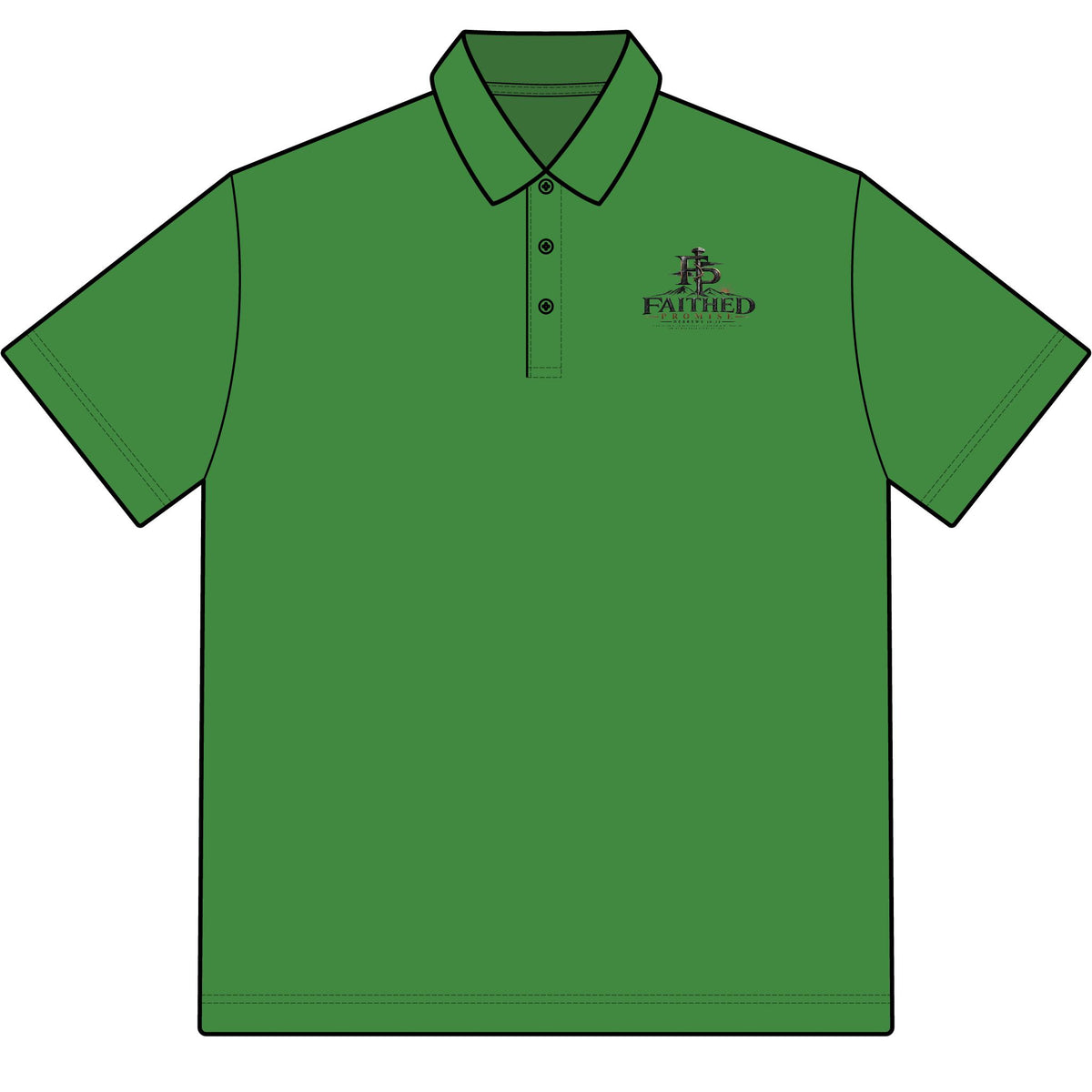 FaithedPromise Crest Tech Pique Polo — Performance Golf Polo with Embroidered Chest Logo