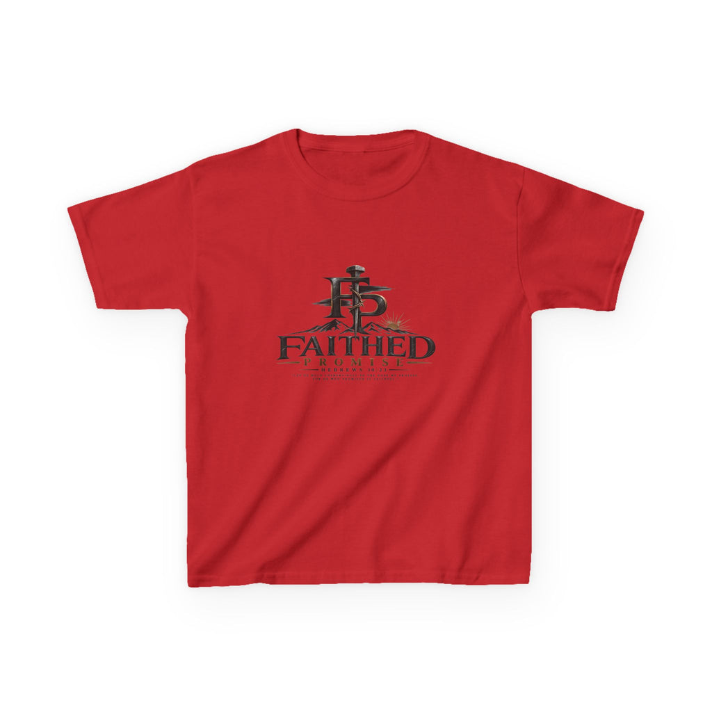 Kids Tee — "Faithed Promise" Christian Cross Youth T‑Shirt