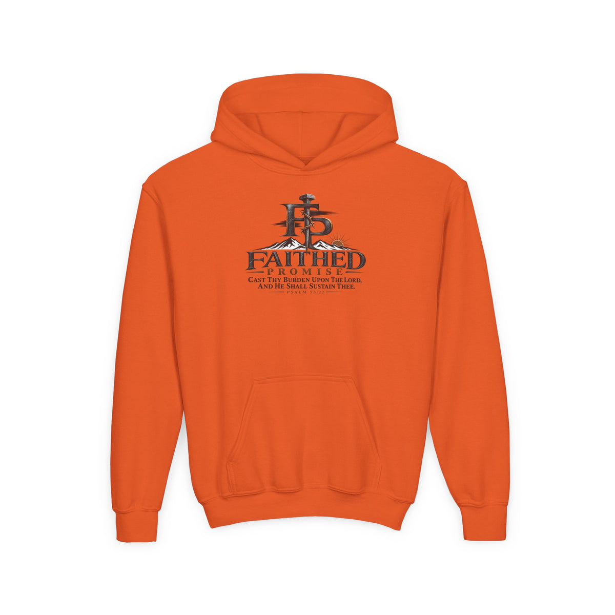 FaithedPromise Kids Classic Promise Hoodie — Psalm 55:22