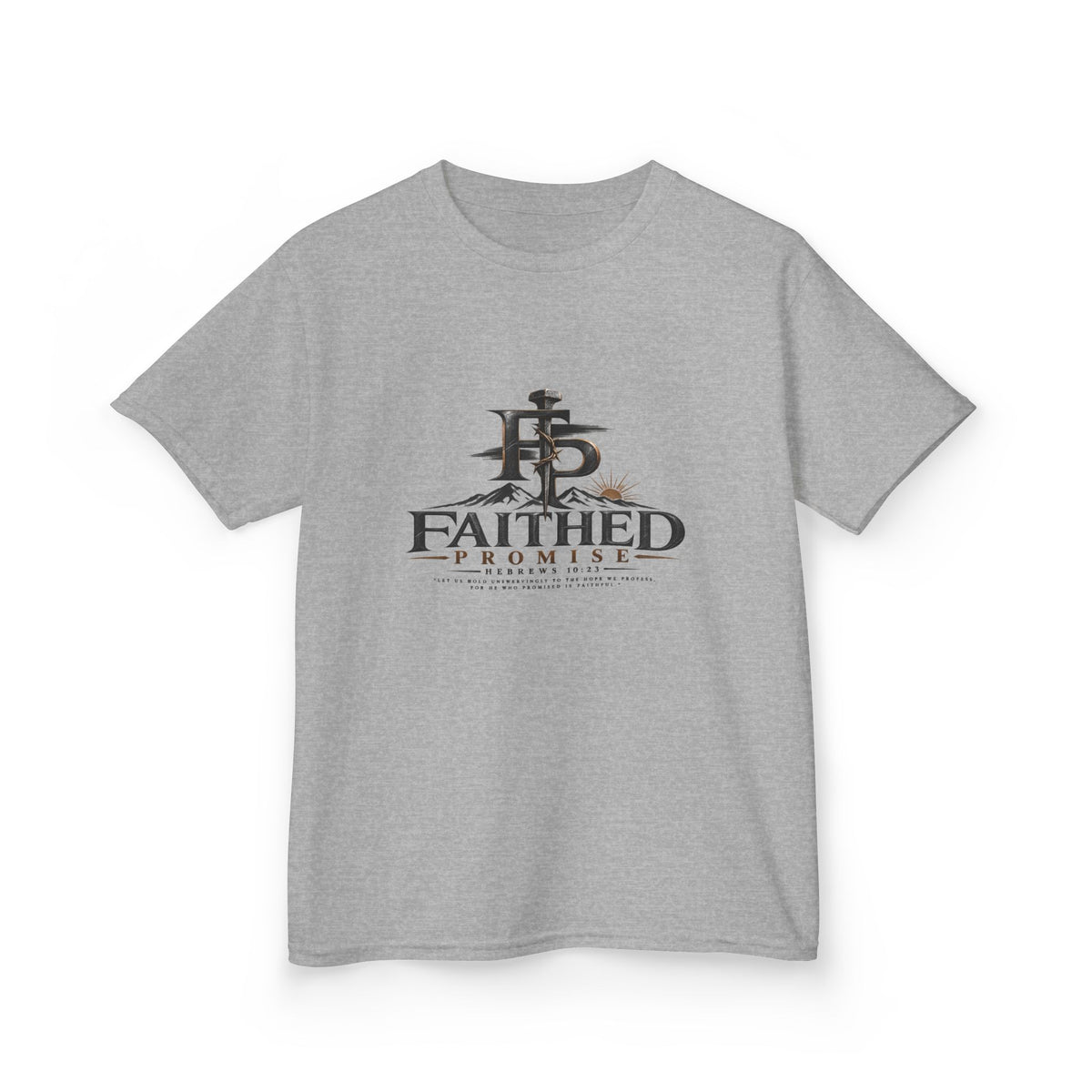 Kids Tee — "Faithed Promise" Christian Cross Youth T‑Shirt