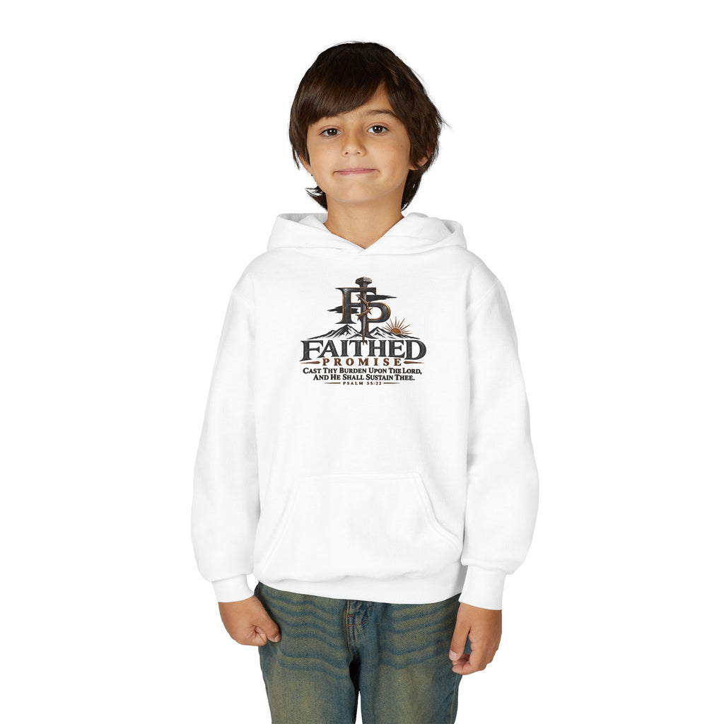 FaithedPromise Kids Classic Promise Hoodie — Psalm 55:22