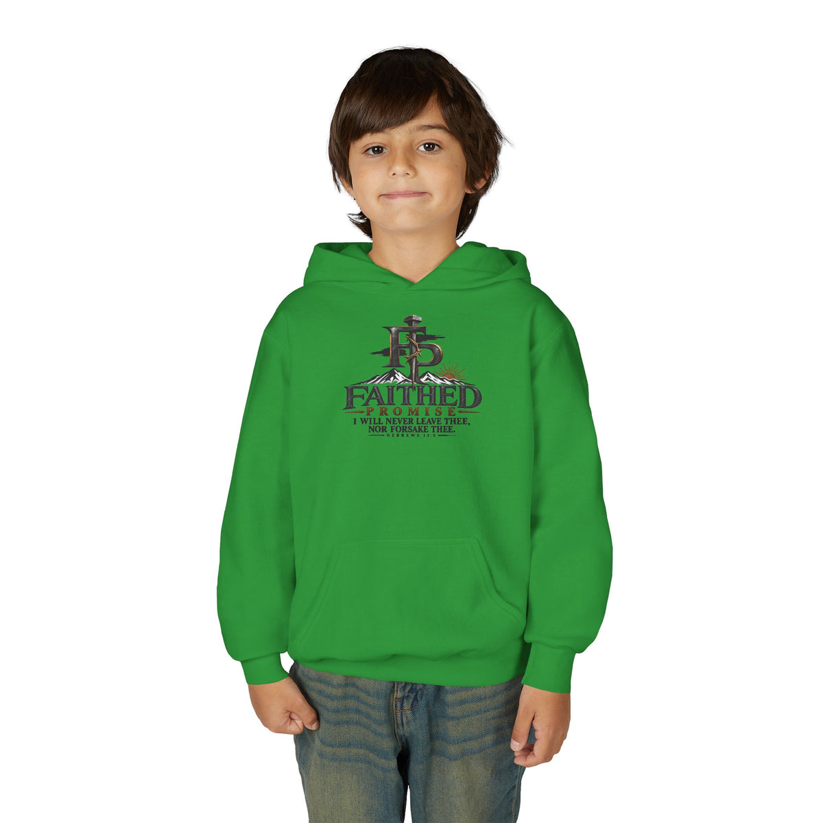 FaithedPromise Kids Classic Promise Hoodie — Hebrews 13:5