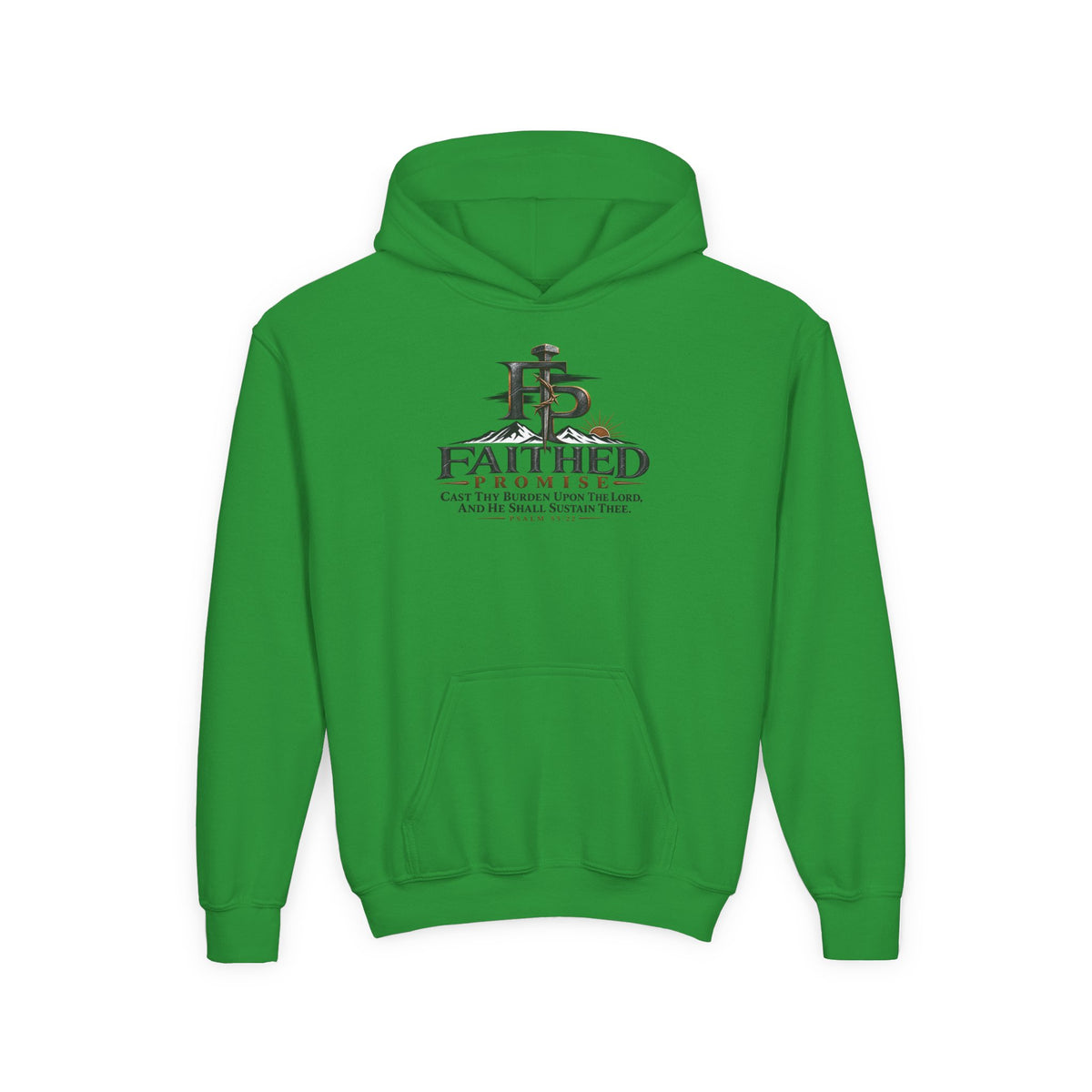 FaithedPromise Kids Classic Promise Hoodie — Psalm 55:22
