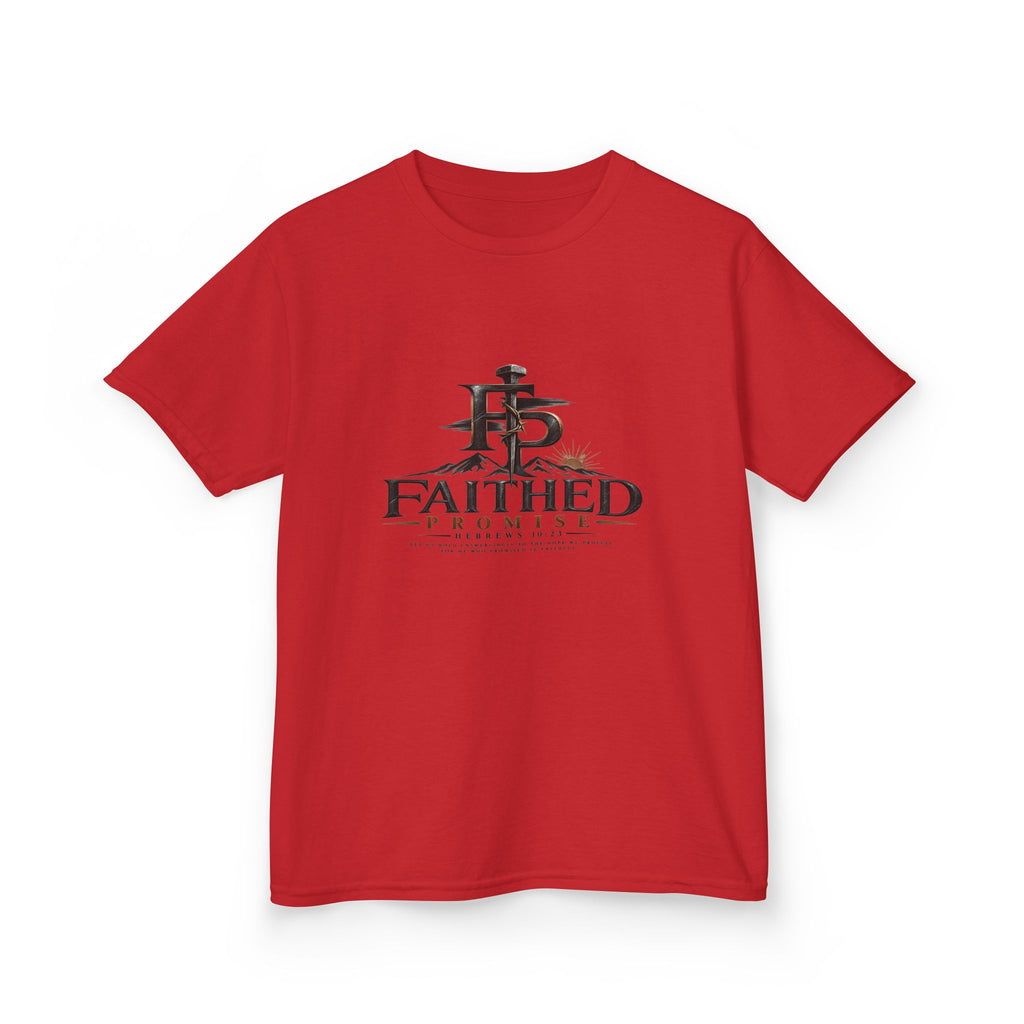 Kids Tee — "Faithed Promise" Christian Cross Youth T‑Shirt