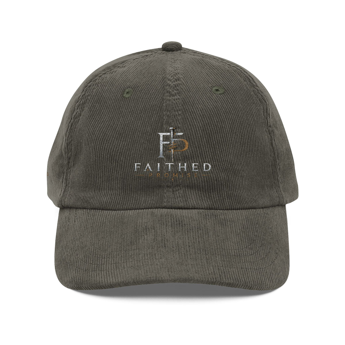 FaithedPromise Vintage Embroidered Corduroy Cap