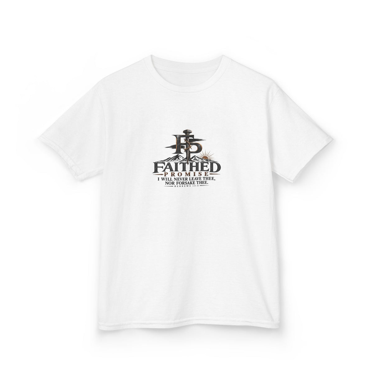 FaithedPromise Kids Classic Promise Tee — Hebrews 13:5