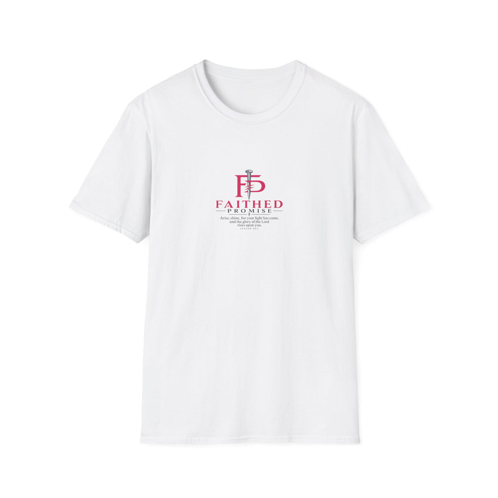 FaithedPromise Pink & Silver FP Tee — Isaiah 60:1