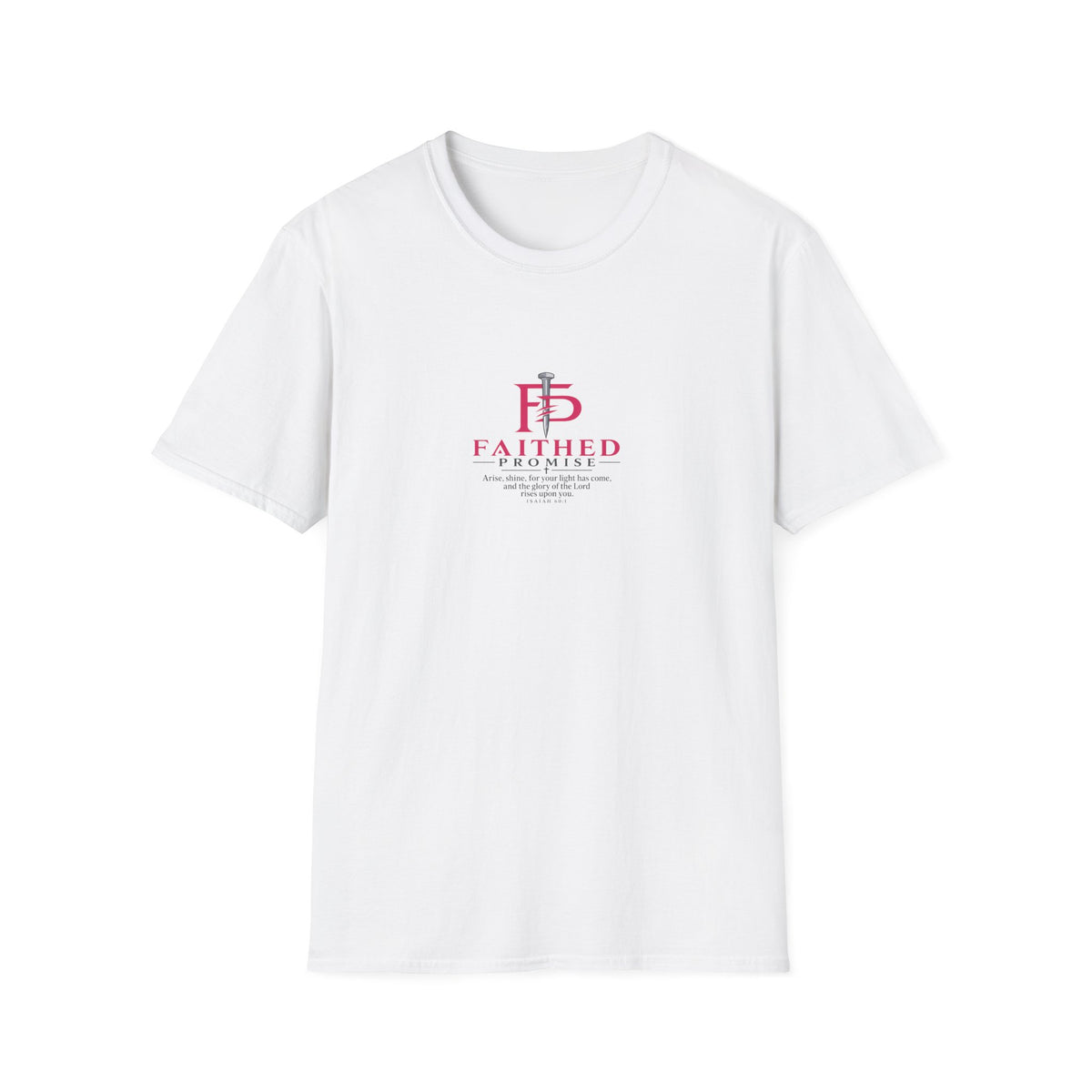 FaithedPromise Pink & Silver FP Tee — Isaiah 60:1